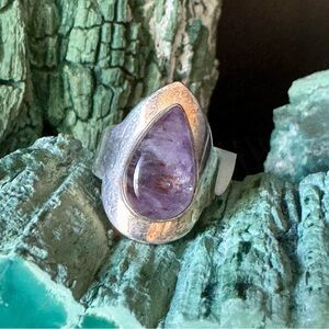 Teardrop Amethyst Ring